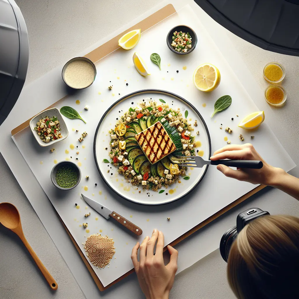 Grilled Lemon Herb Tofu with Quinoa-Free Tabbouleh