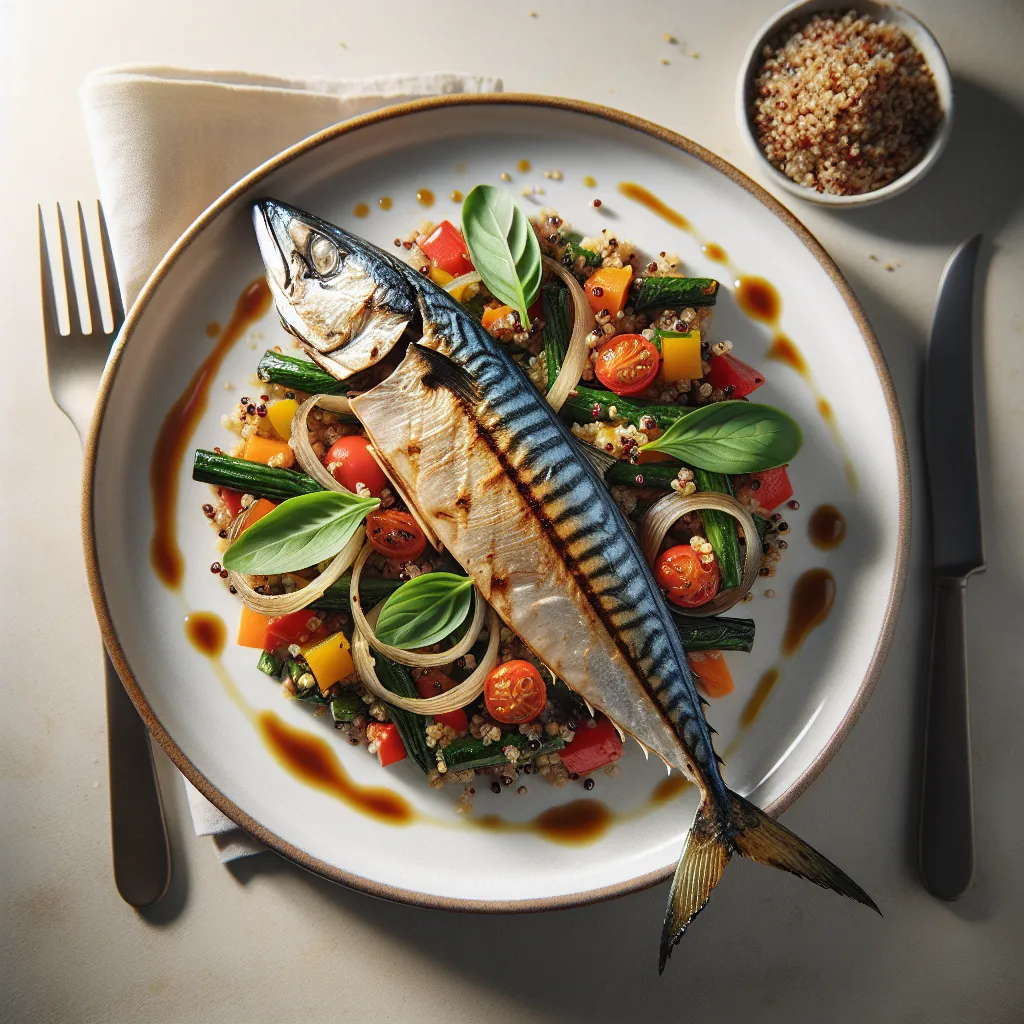 Grilled Mackerel with Ratatouille and Quinoa