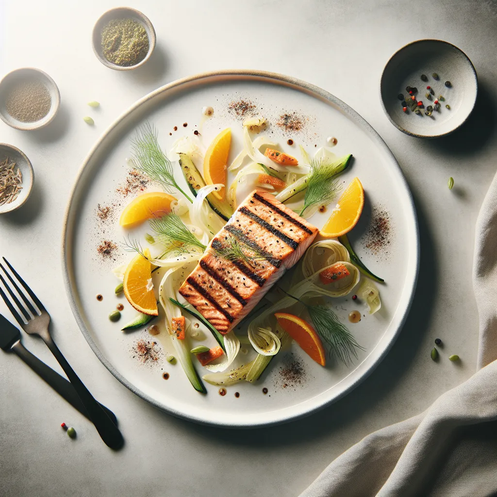 Grilled Salmon with Fennel and Orange Salad