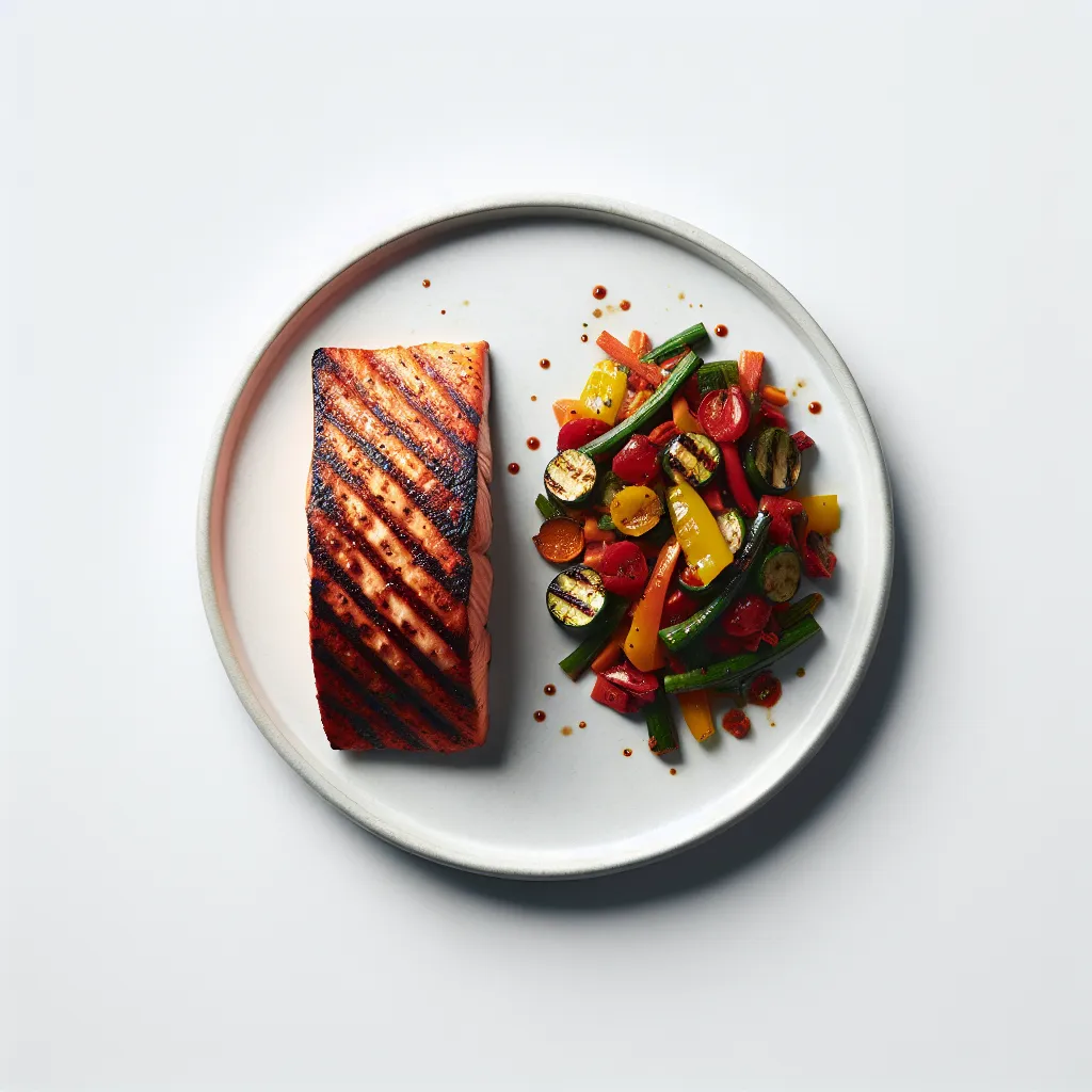 Spicy Grilled Salmon with Ratatouille
