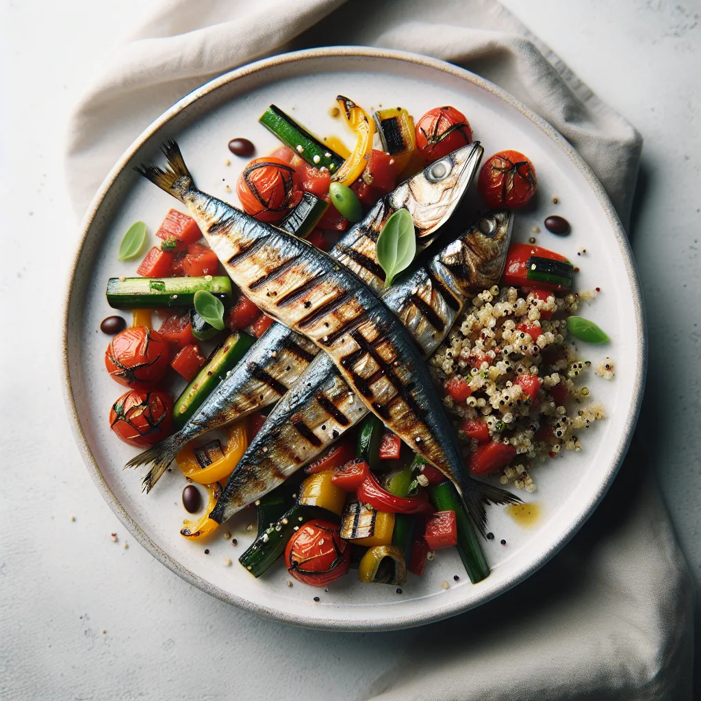 Grilled Sardines with Ratatouille and Quinoa
