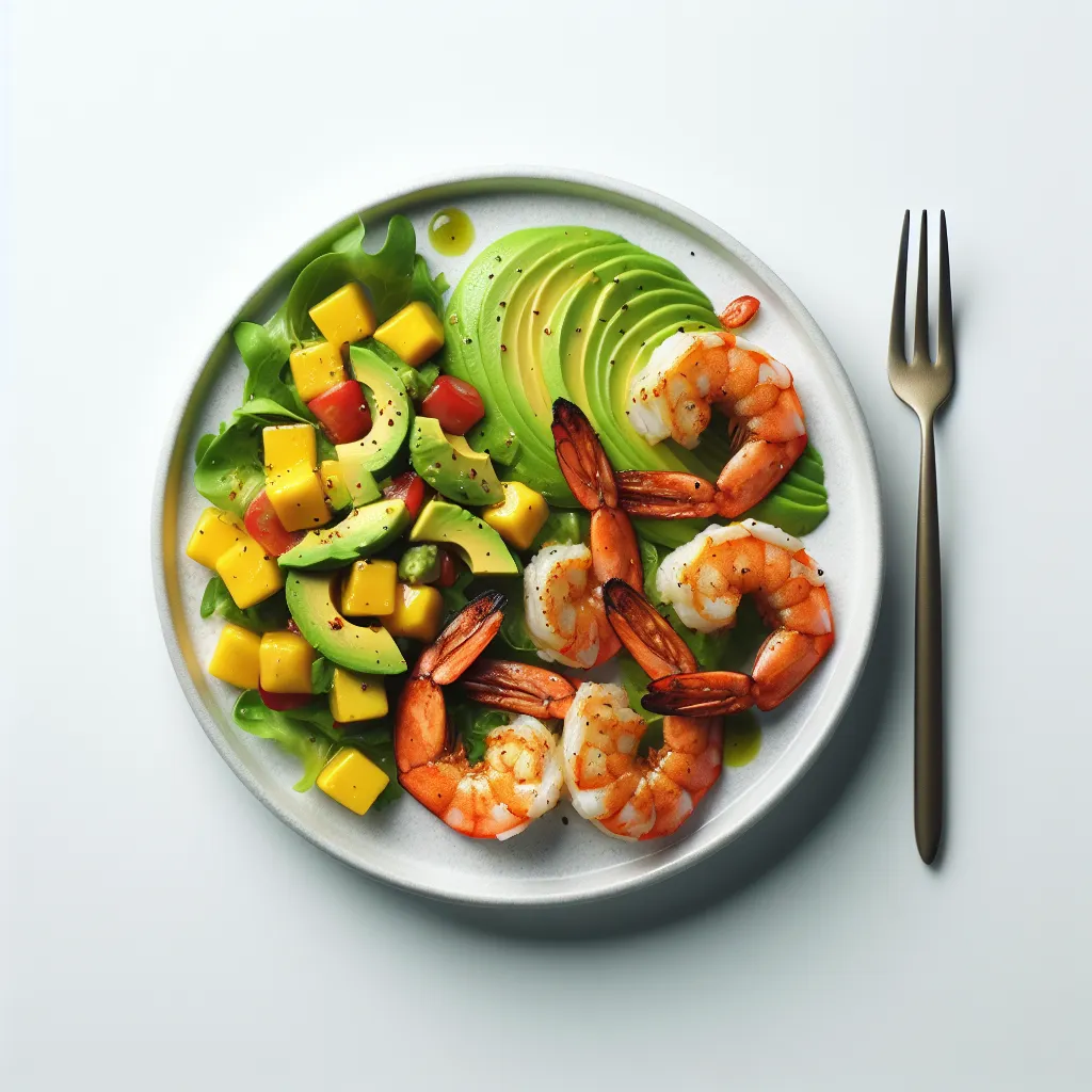 Spicy Grilled Shrimp with Avocado and Mango Salad