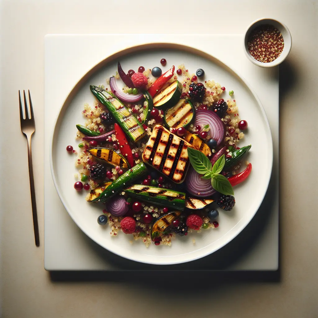 Grilled Vegetable and Berry Quinoa Salad