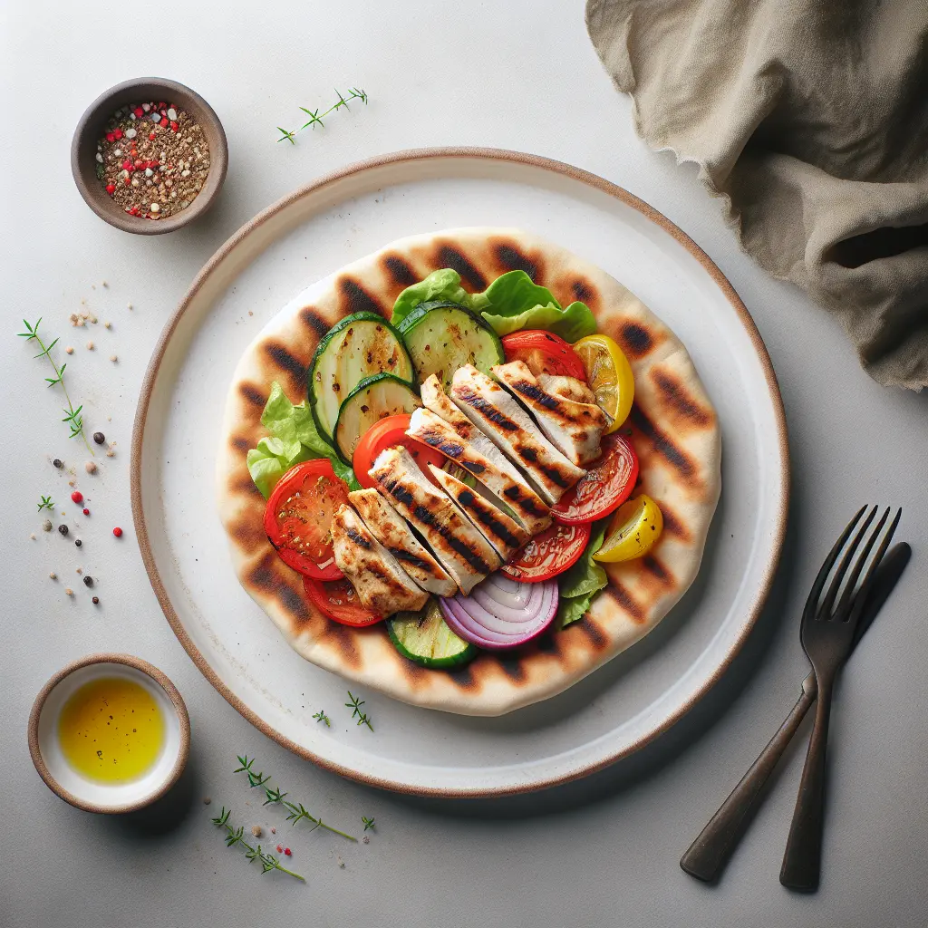 Grilled Vegetable and Chicken Pita