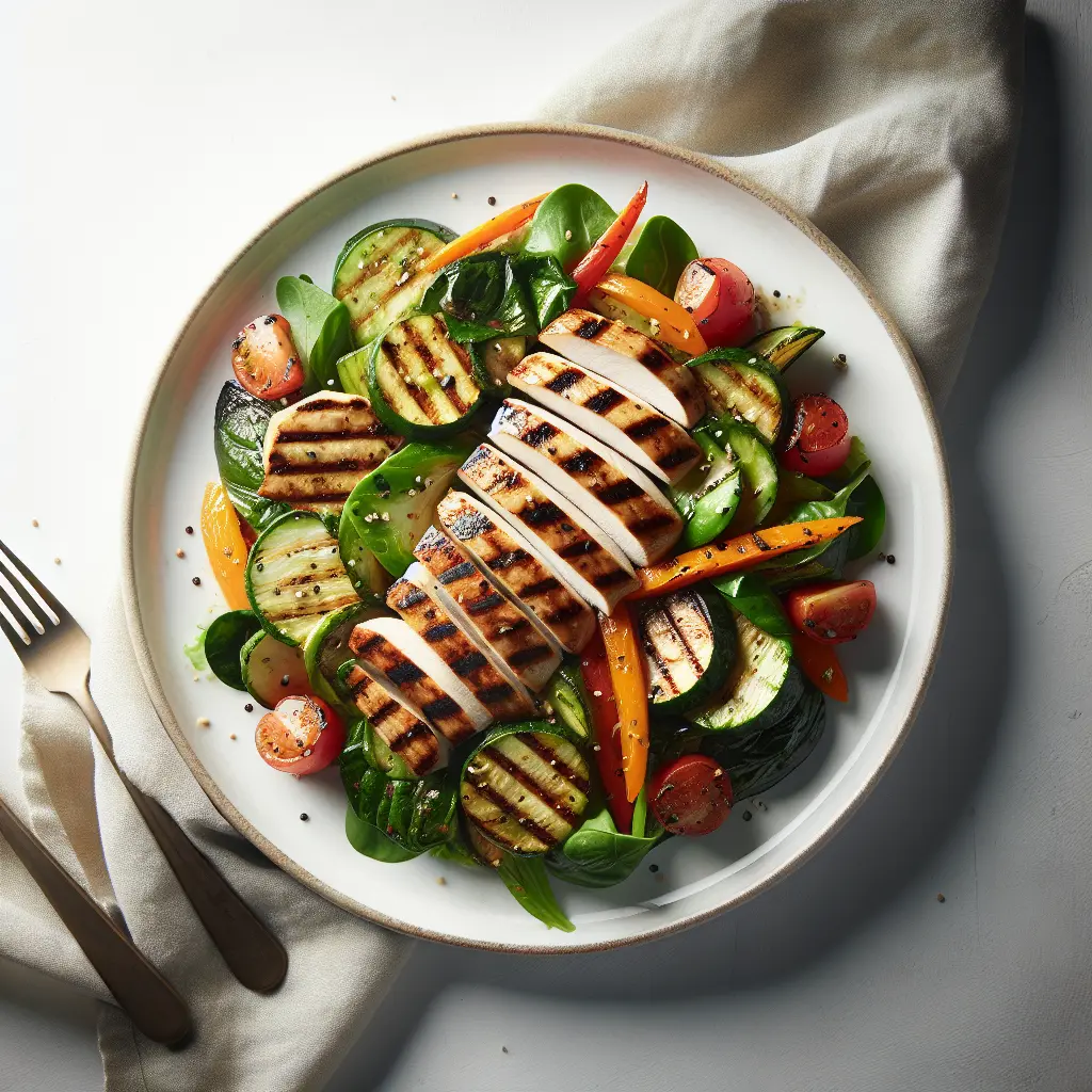 Grilled Vegetable and Chicken Salad
