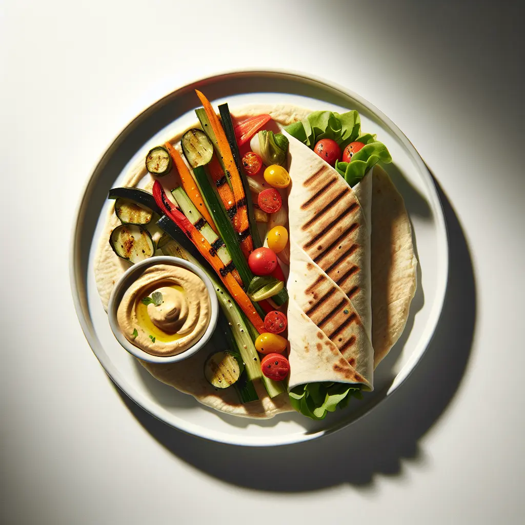 Grilled Vegetable and Hummus Wrap