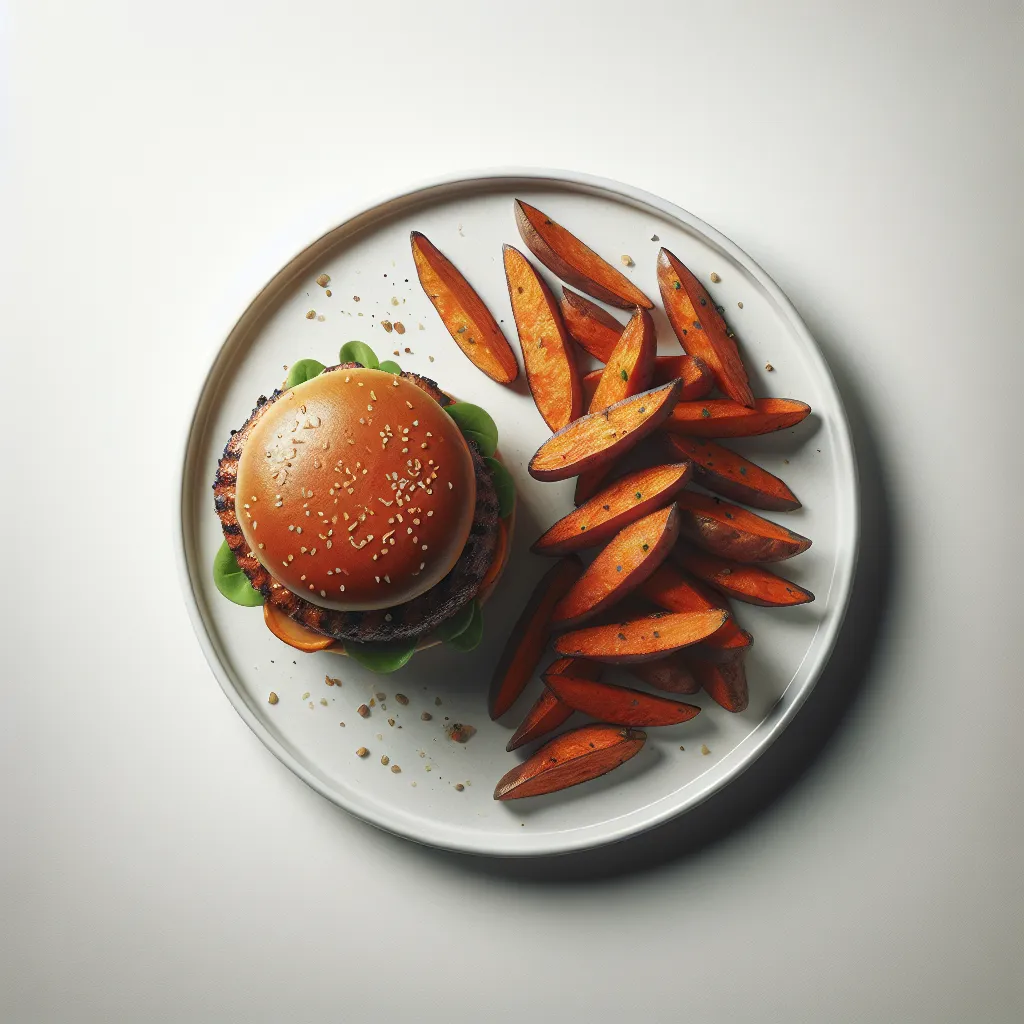Autumn Harvest Turkey Burger with Sweet Potato Wedges