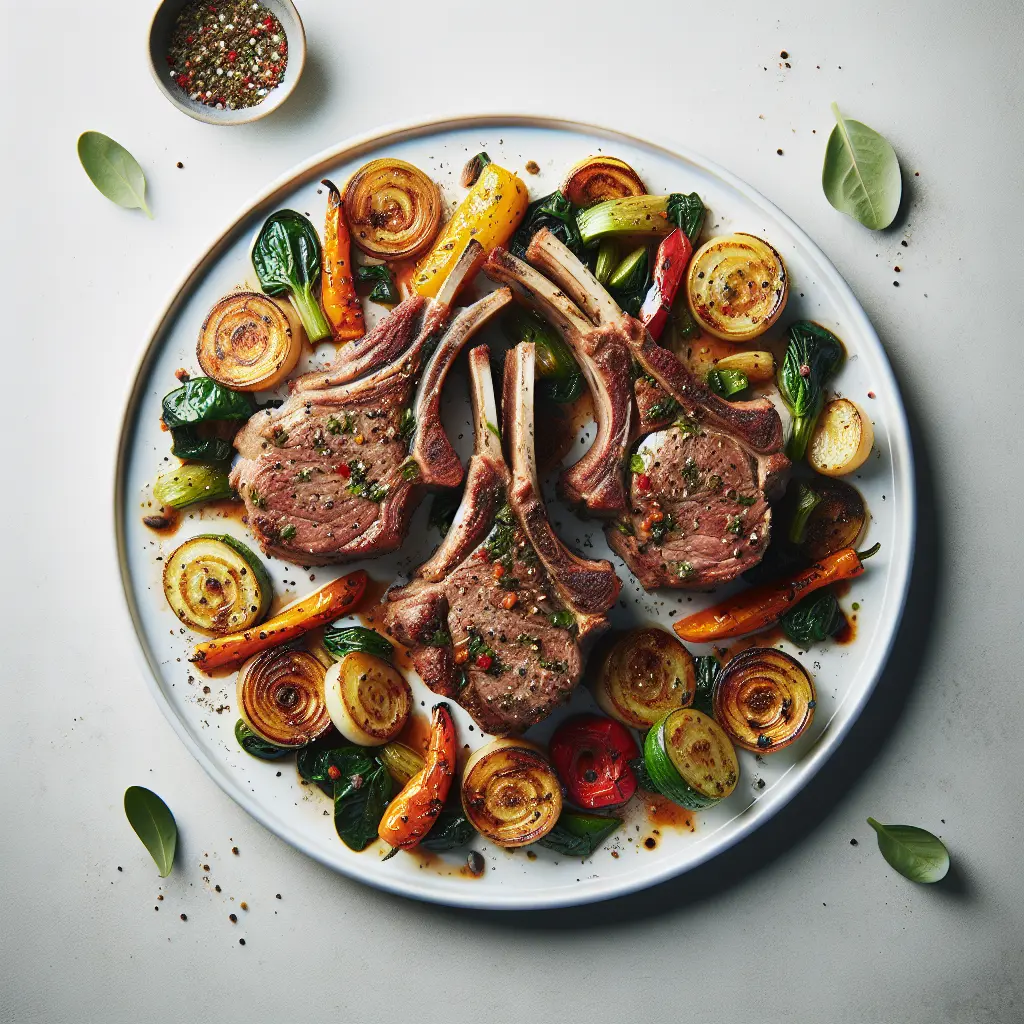 Herb-Crusted Lamb Chops with Roasted Vegetables