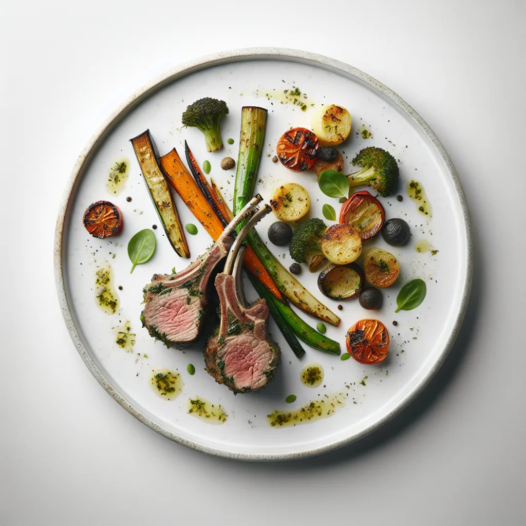 Herb-Crusted Lamb Rack with Roasted Winter Vegetables