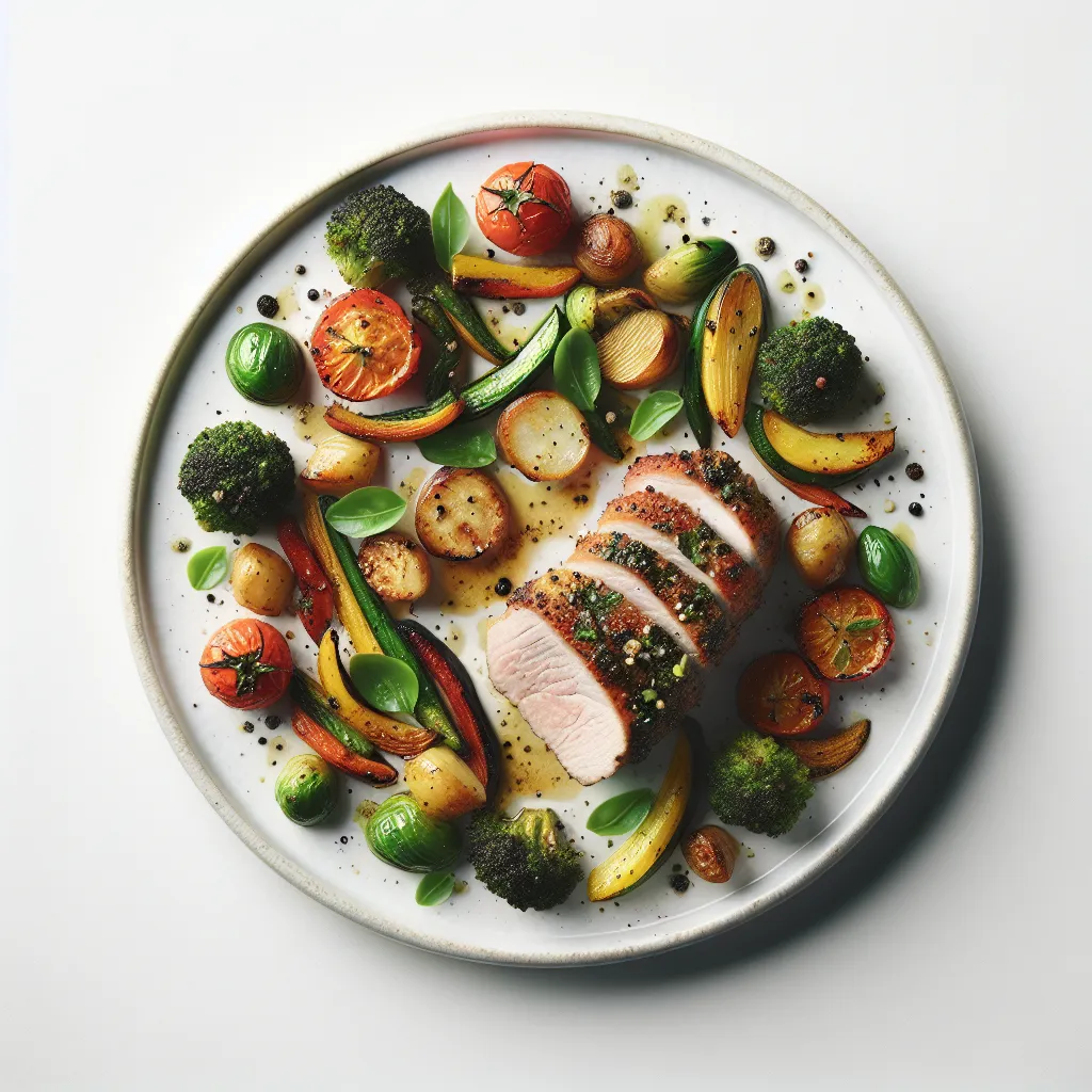 Herb-Crusted Pork with Roasted Autumn Vegetables