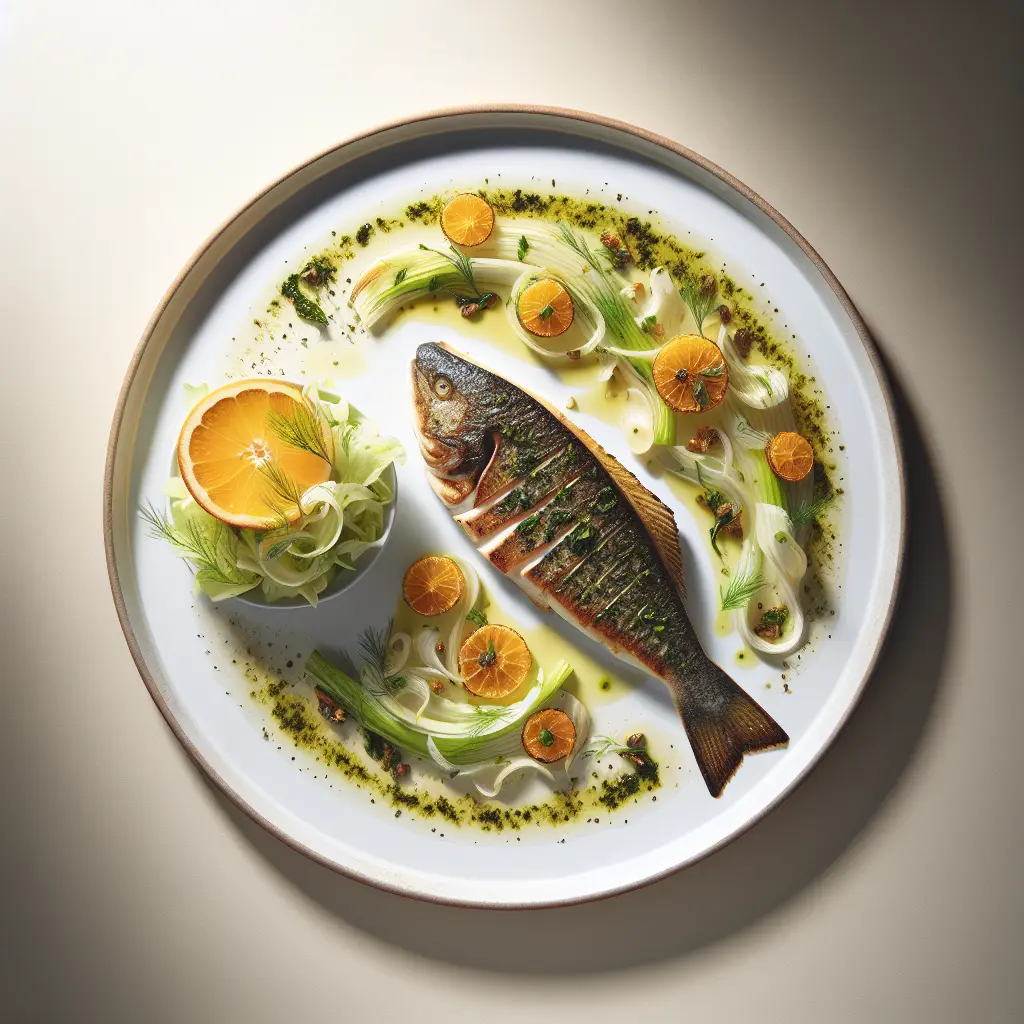 Herb-Crusted Sea Bass with Fennel and Citrus Salad