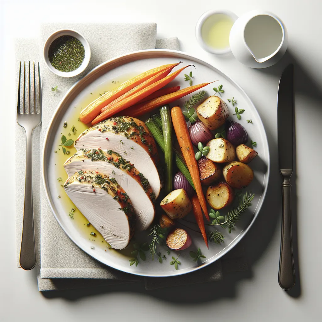 Autumn Herb-Crusted Turkey with Roasted Root Vegetables