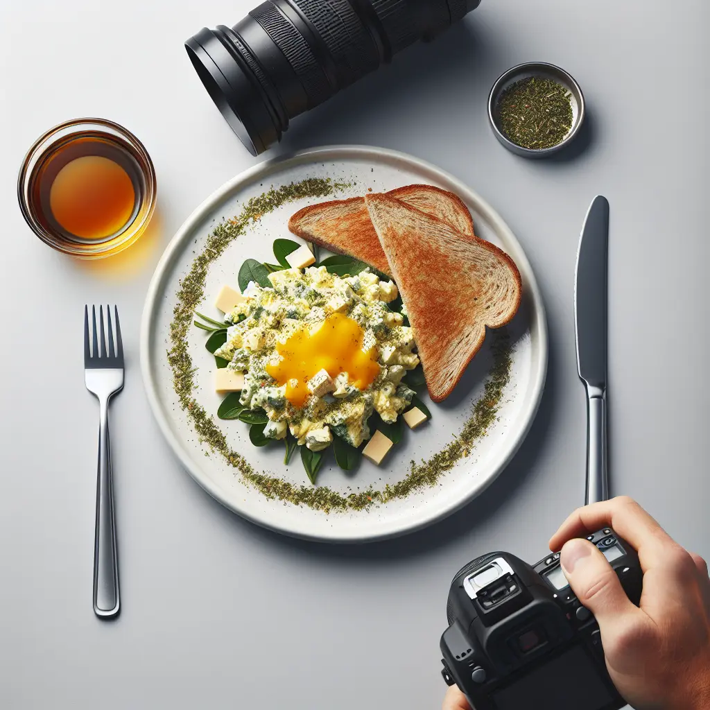 Herb and Cheese Scrambled Eggs with Whole Grain Toast