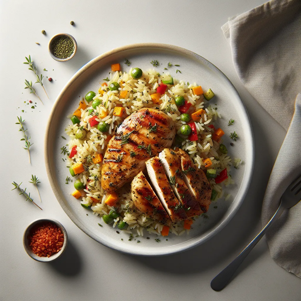 Herb Grilled Chicken with Vegetable Rice