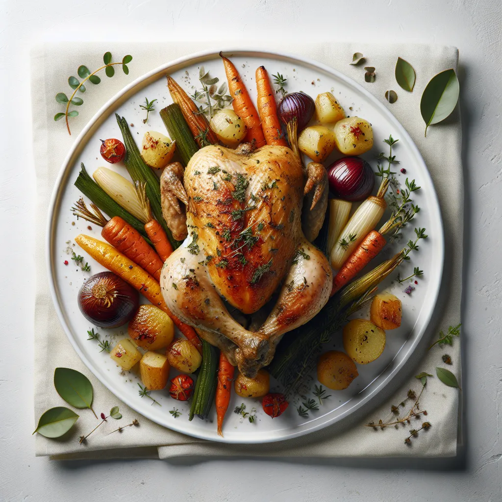 Autumn Herb Roasted Chicken with Root Vegetables