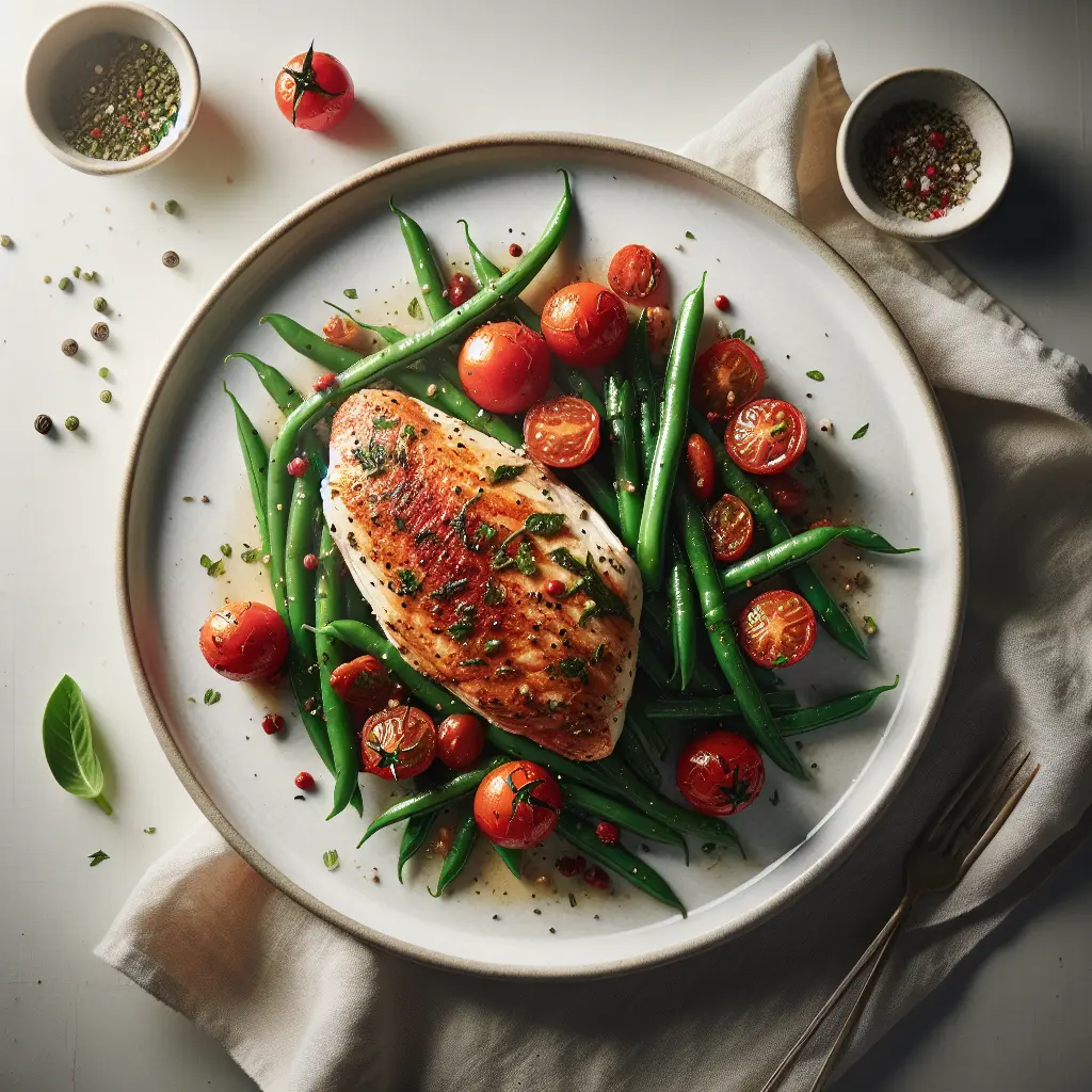 Herbed Chicken with Cherry Tomato and Green Bean Medley