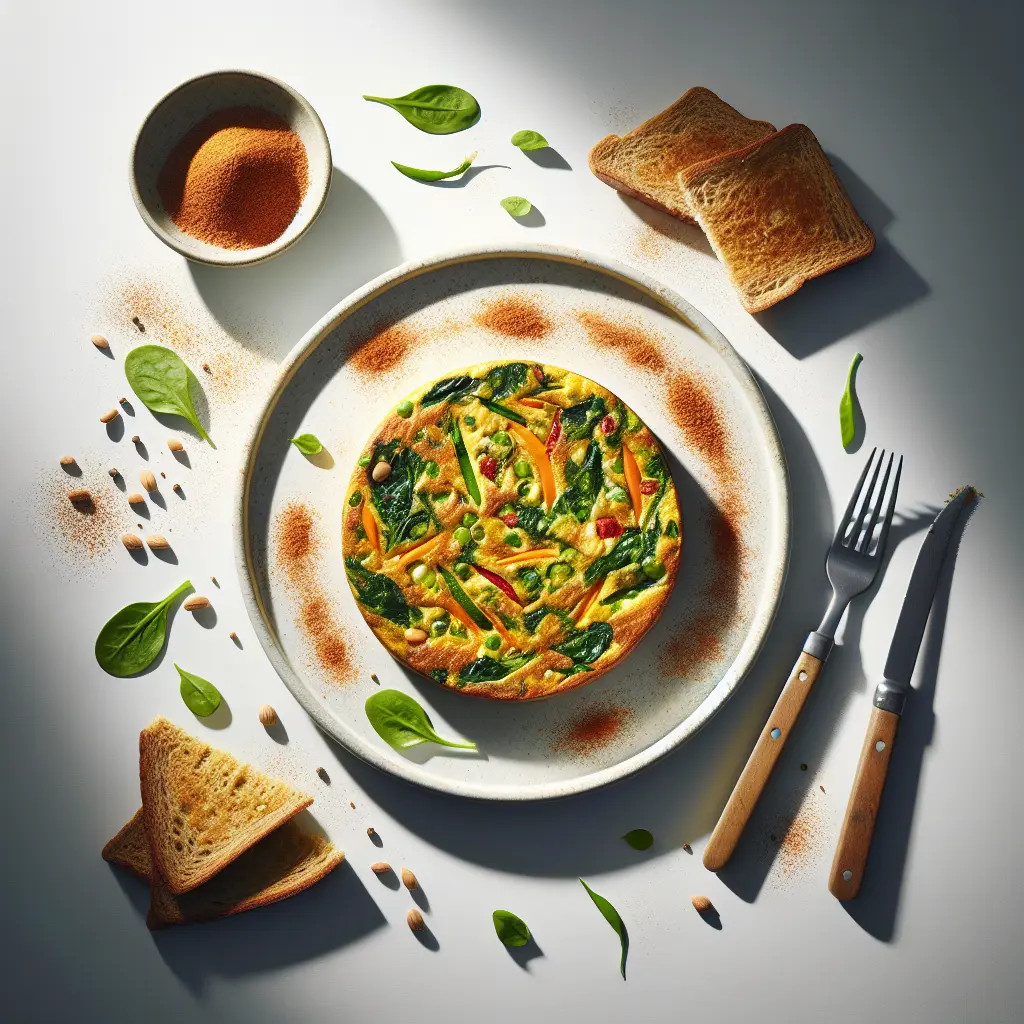 Indian Spiced Vegetable Frittata with Whole Wheat Toast