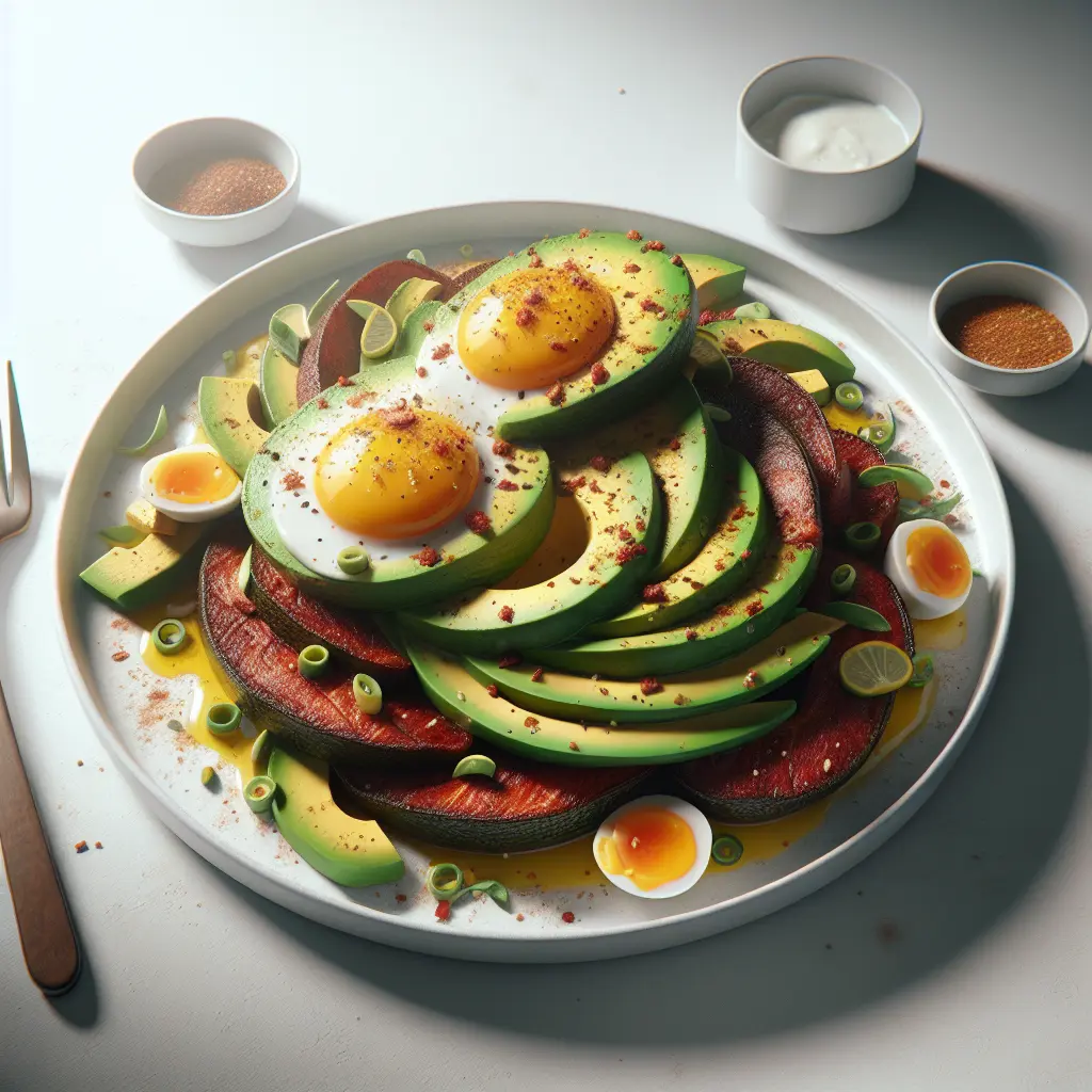 Keto Jamaican Spiced Avocado and Egg Breakfast