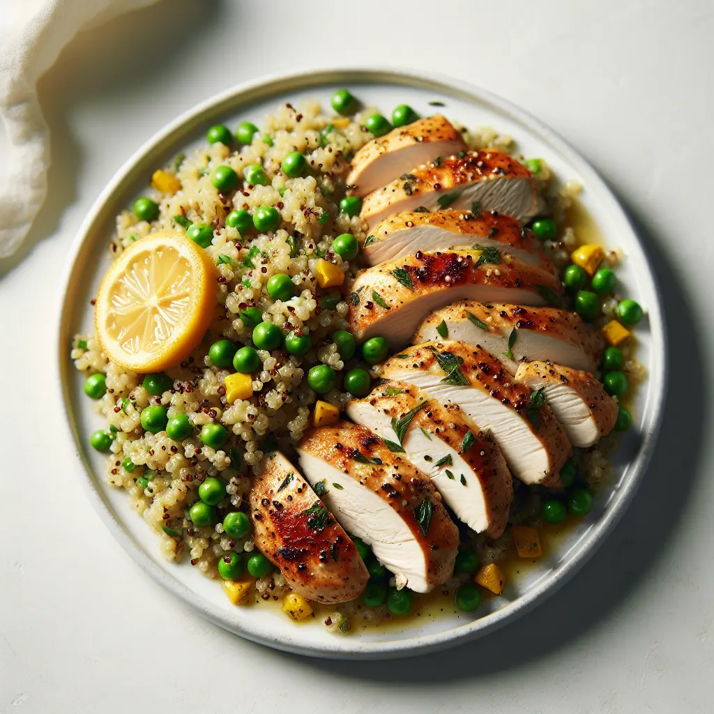 Lemon Herb Chicken with Pea and Quinoa Pilaf