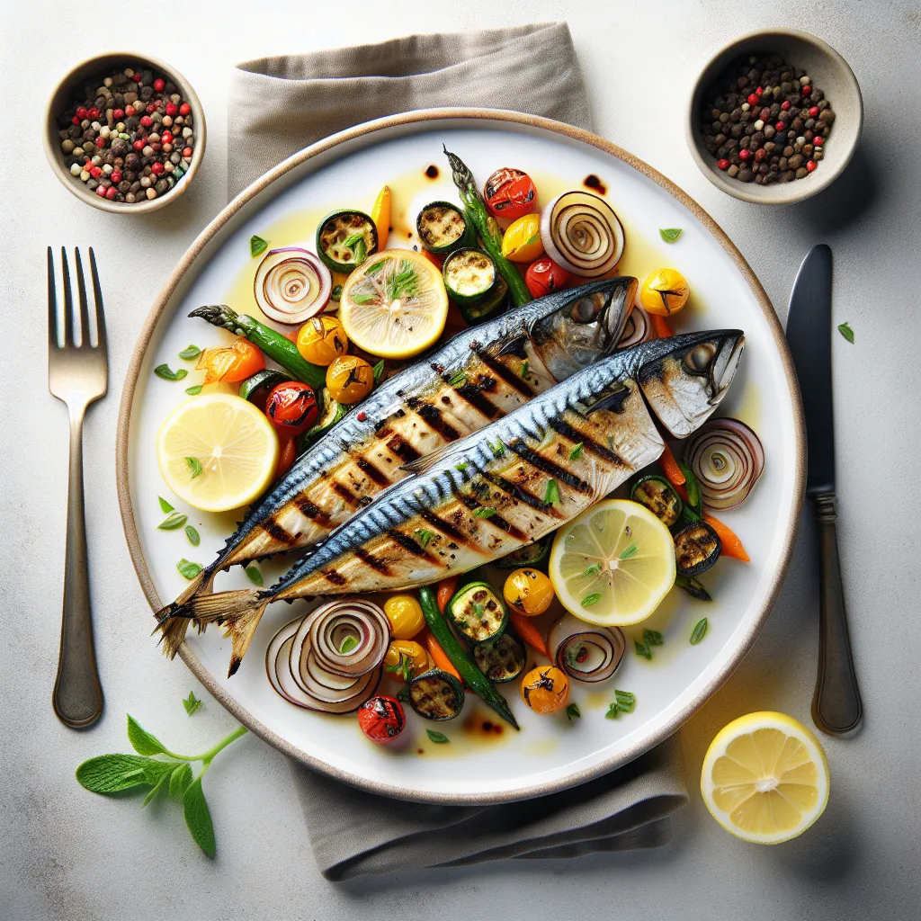 Lemon Herb Grilled Mackerel with Ratatouille