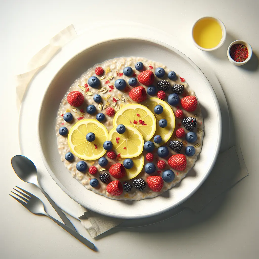 Lemon Zest Oatmeal with Fresh Berries