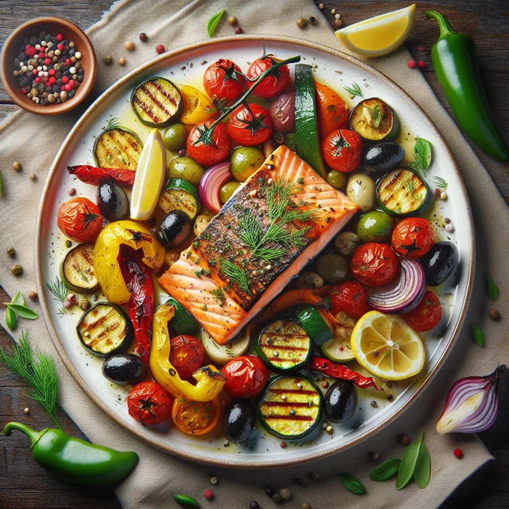 Mediterranean Baked Salmon with Vegetables