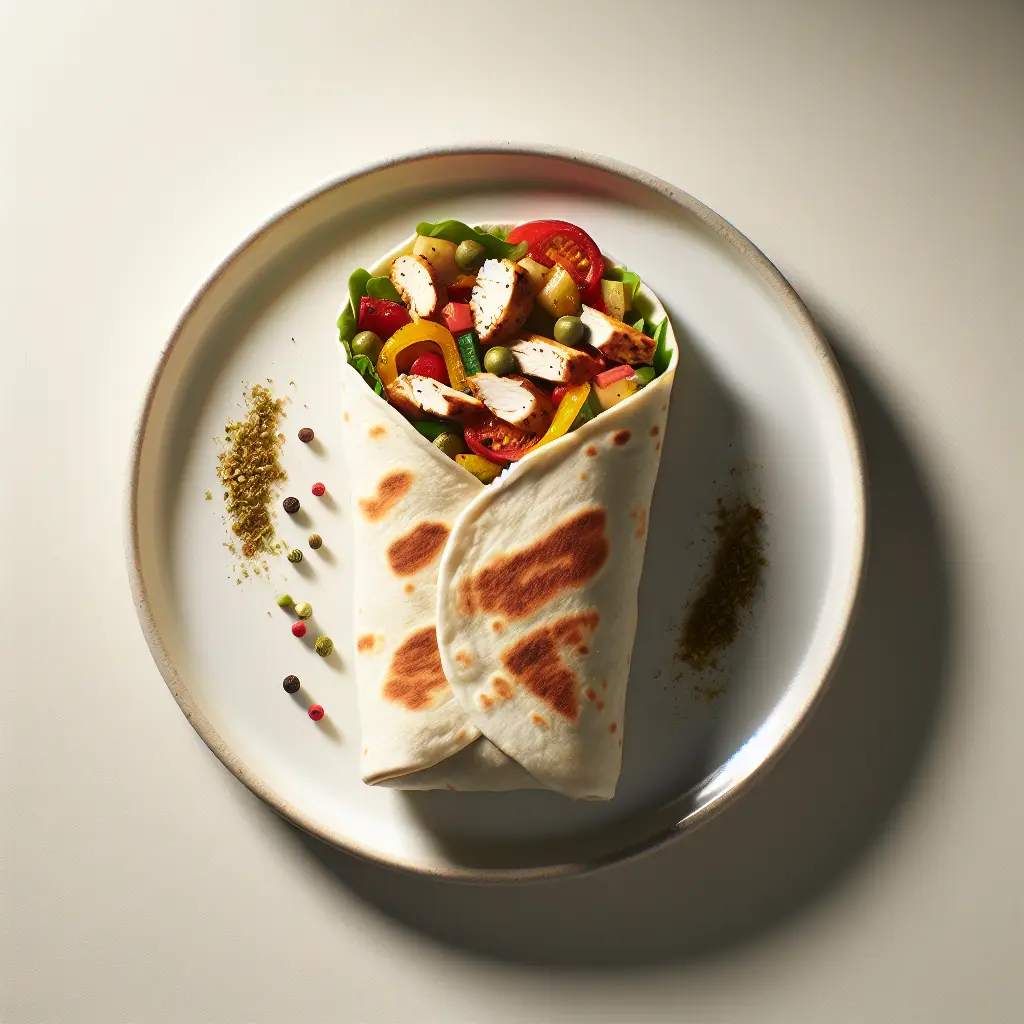 Mediterranean Chicken and Vegetable Wrap