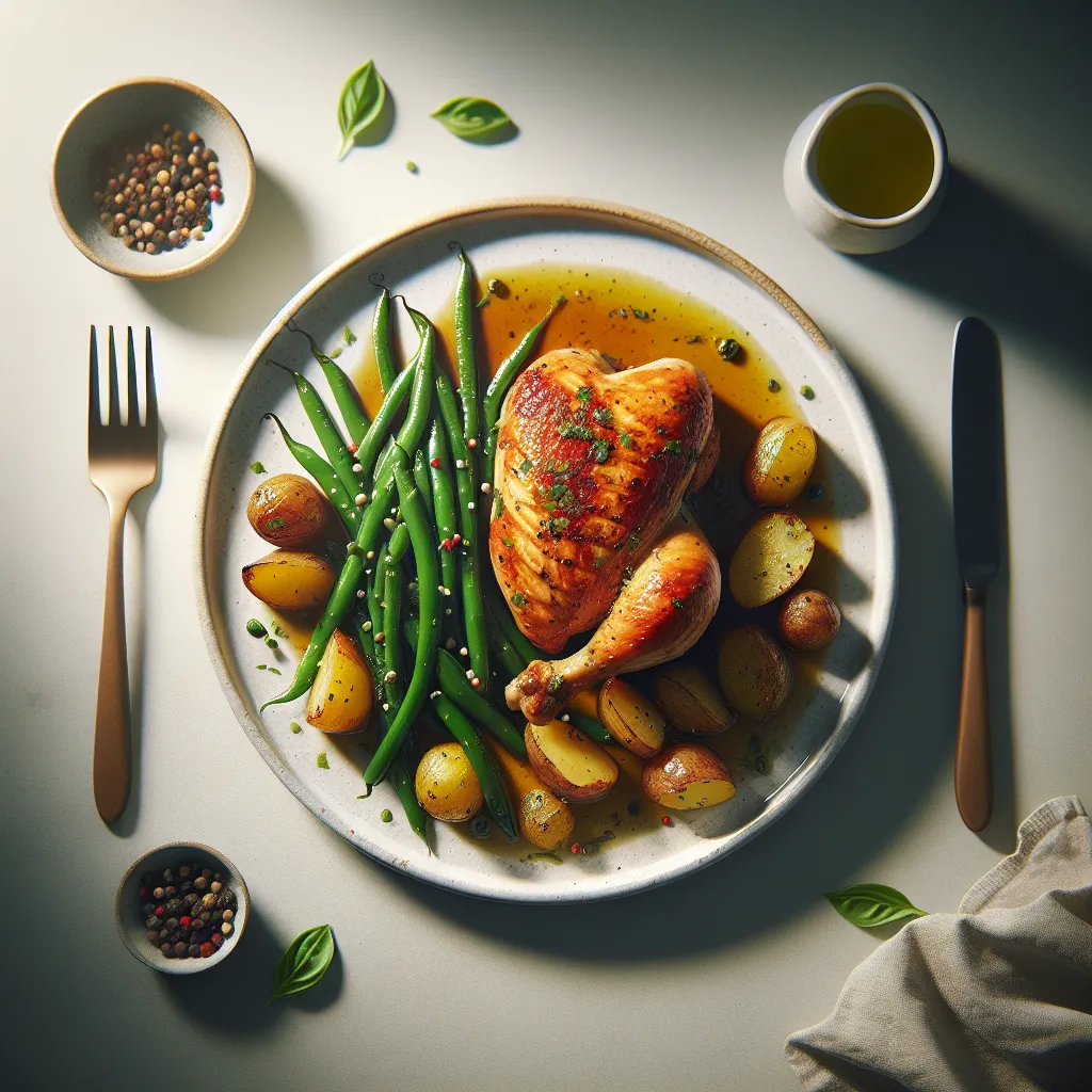 Mediterranean Chicken with Roasted Potatoes and Green Beans