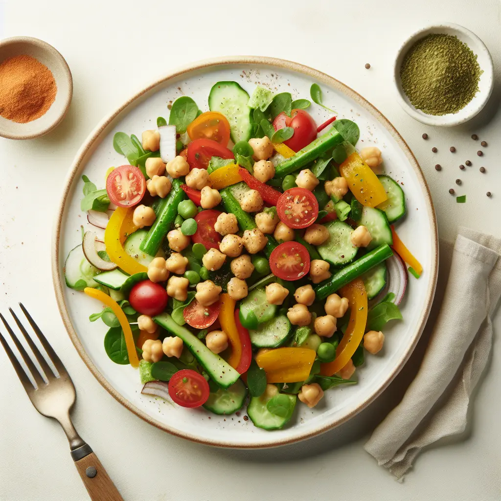 Mediterranean Chickpea Salad with Fresh Vegetables