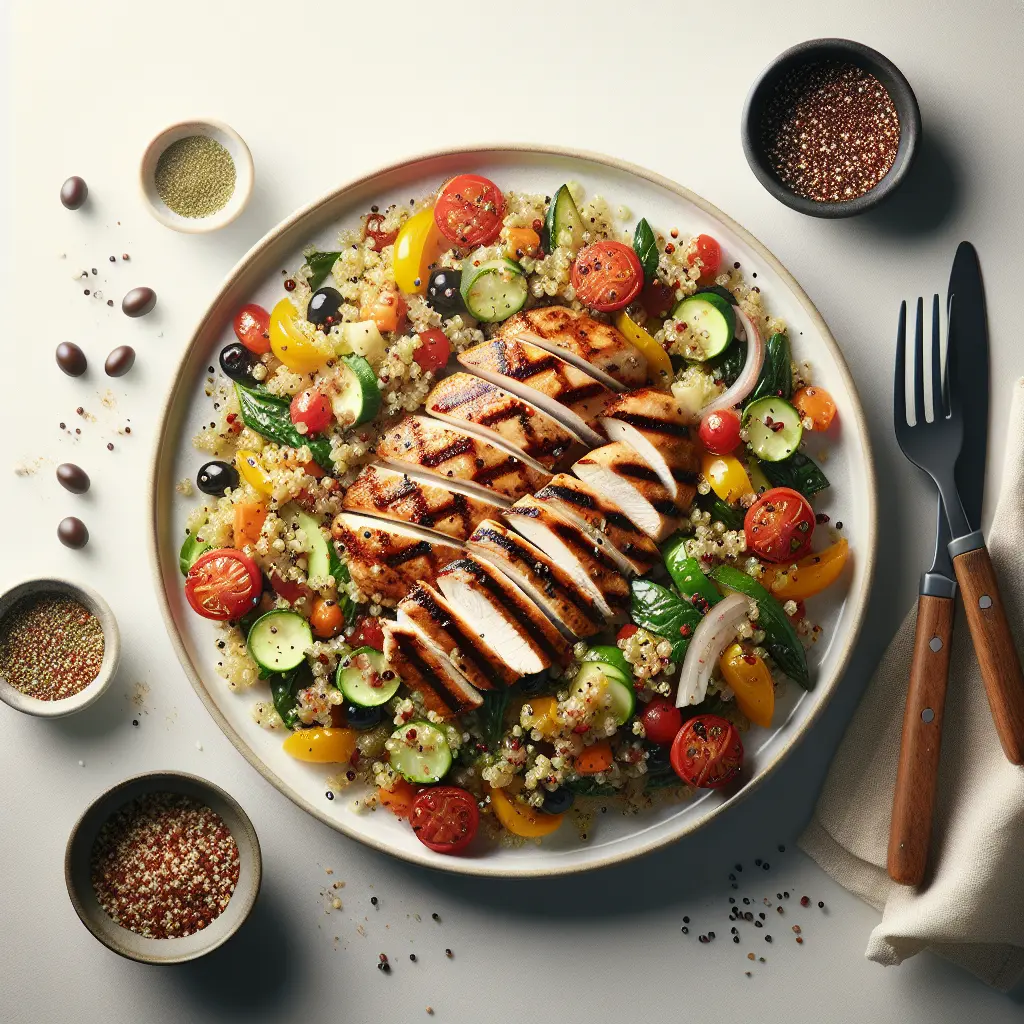 Mediterranean Grilled Chicken with Quinoa and Vegetables