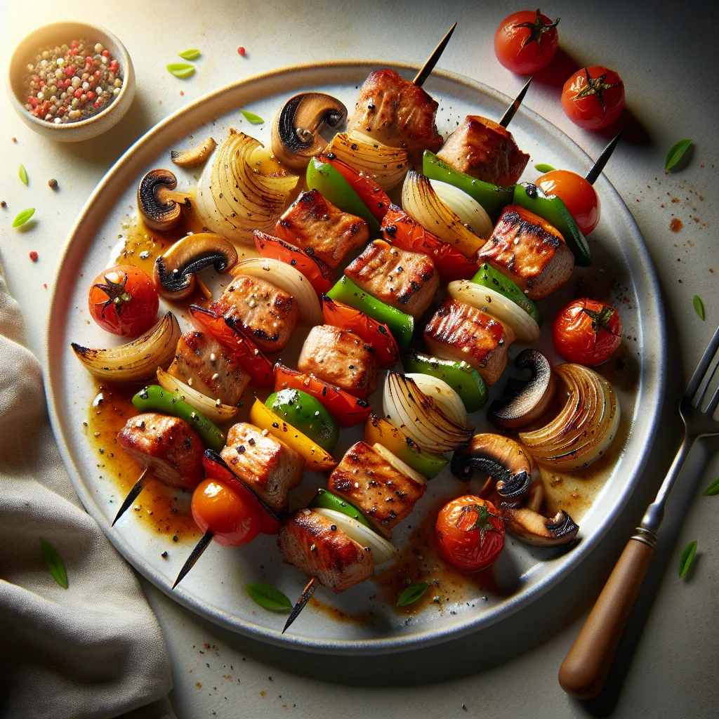 Mediterranean Pork and Vegetable Skewers
