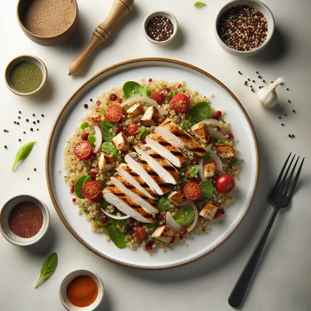 Mediterranean Quinoa Salad with Grilled Chicken