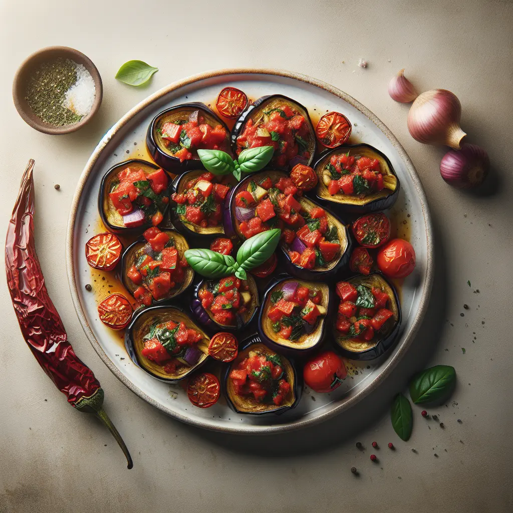 Mediterranean Tomato and Herb Stuffed Eggplant