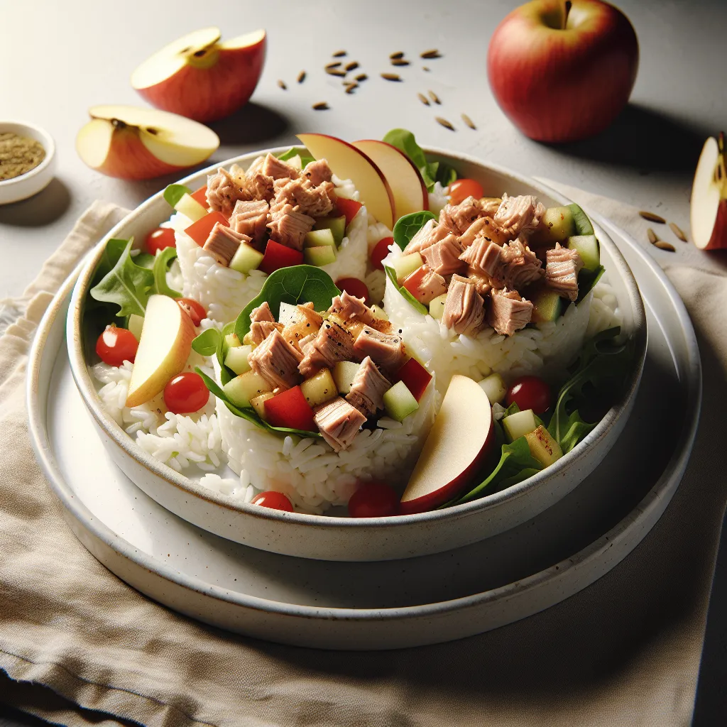 Mediterranean Tuna Salad with Apple Rice Cups
