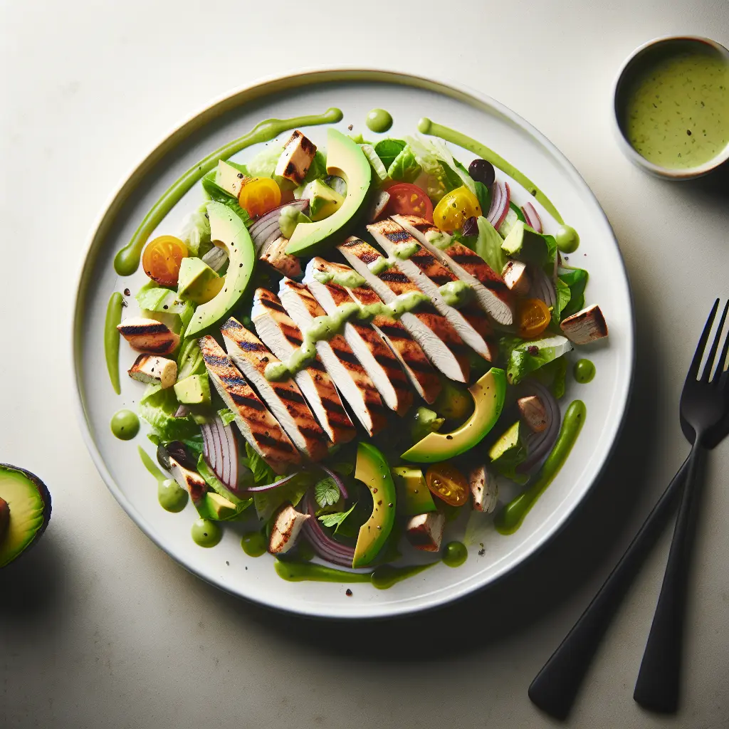 Mexican Grilled Chicken Salad with Avocado Dressing