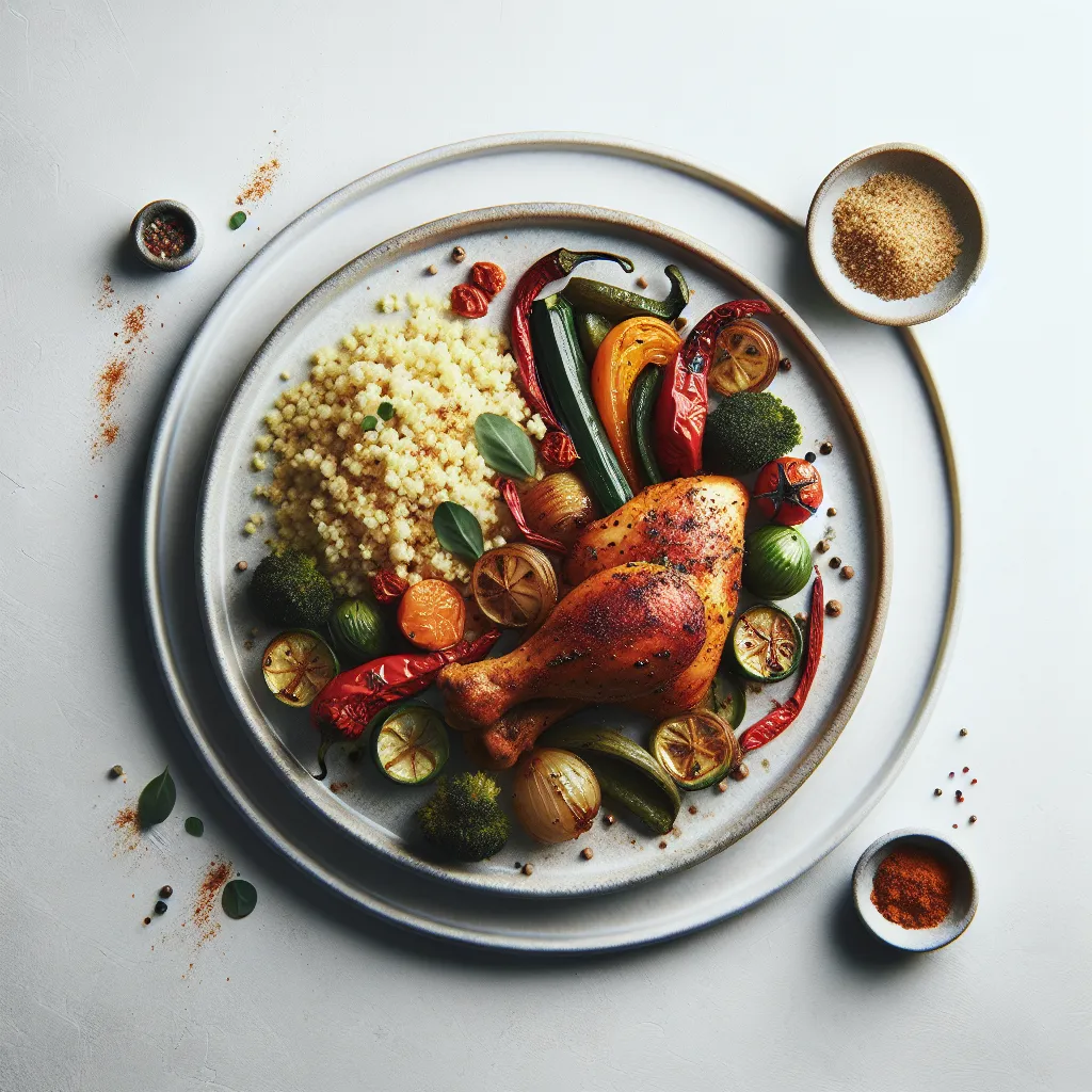 Moroccan Spiced Chicken with Couscous and Roasted Vegetables