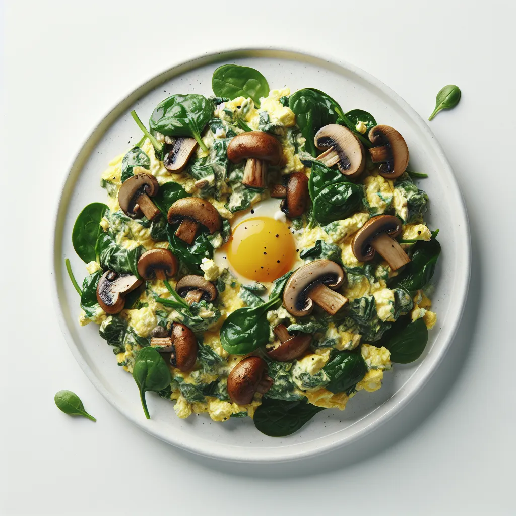 Mushroom and Spinach Egg Scramble