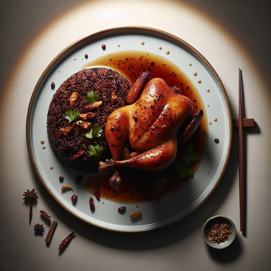 Pan-Roasted Guinea Fowl with Tamarind Glaze and Forbidden Rice