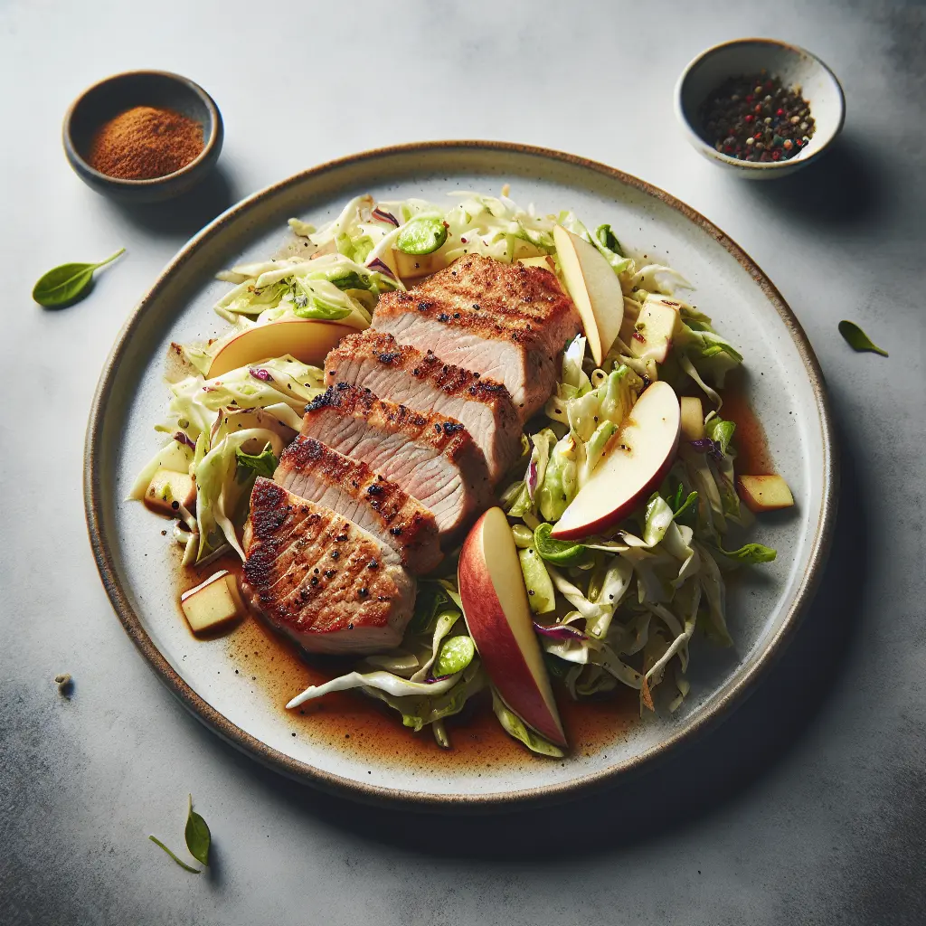 Pan-Seared Pork Tenderloin with Apple and Cabbage Slaw