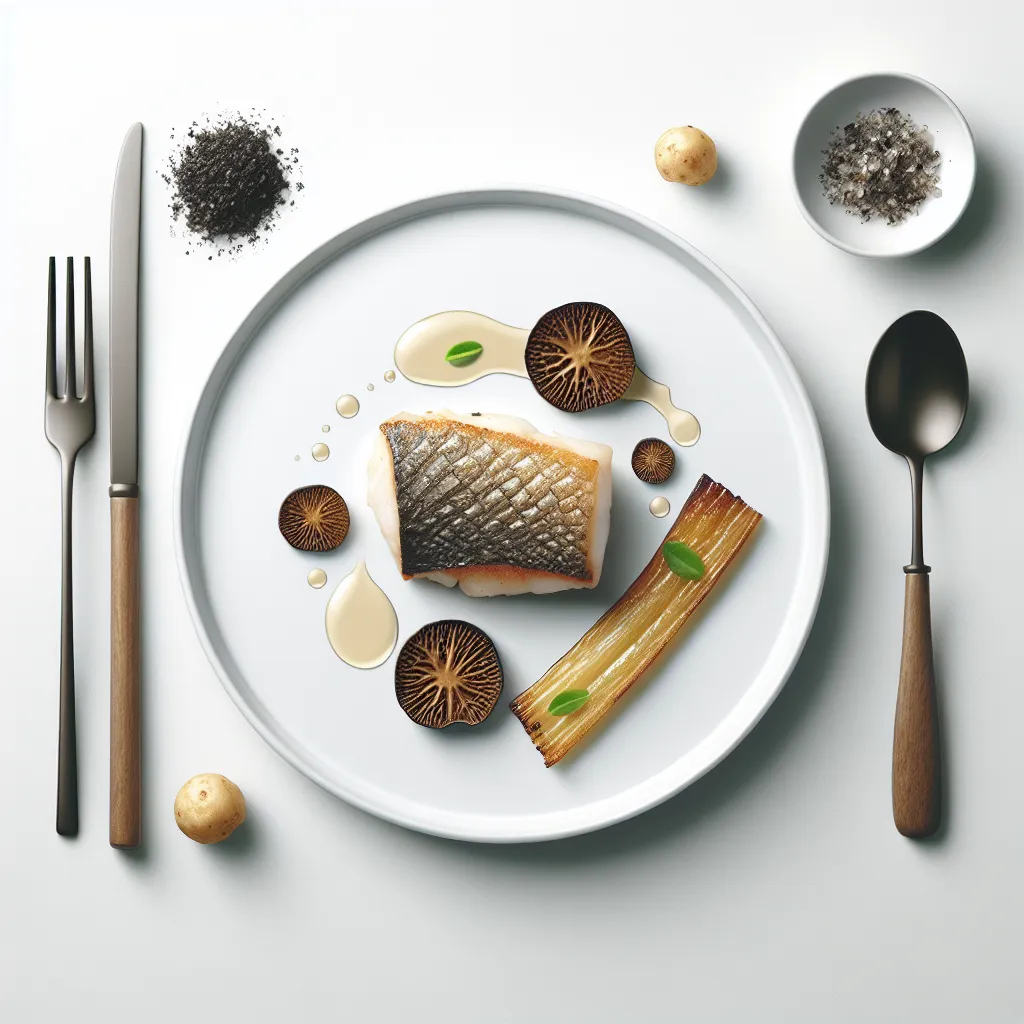 Pan-Seared Sea Bream with Salsify and Black Truffle Vinaigrette