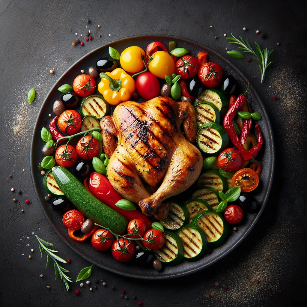 Poulet grillé aux légumes méditerranéens
