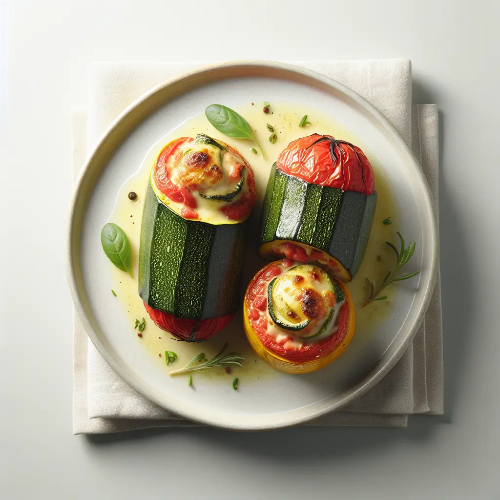 Provencal Stuffed Zucchini and Tomato