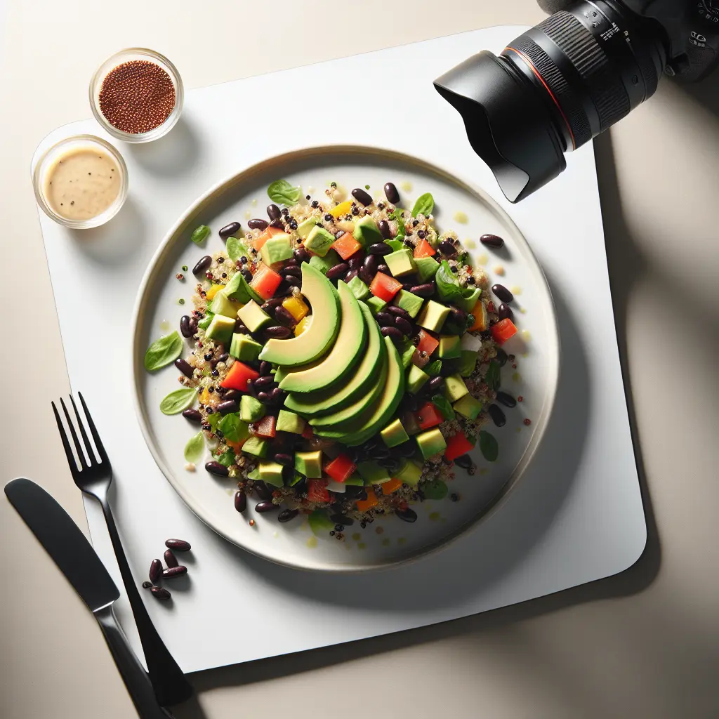 Quinoa and Black Bean Salad with Avocado