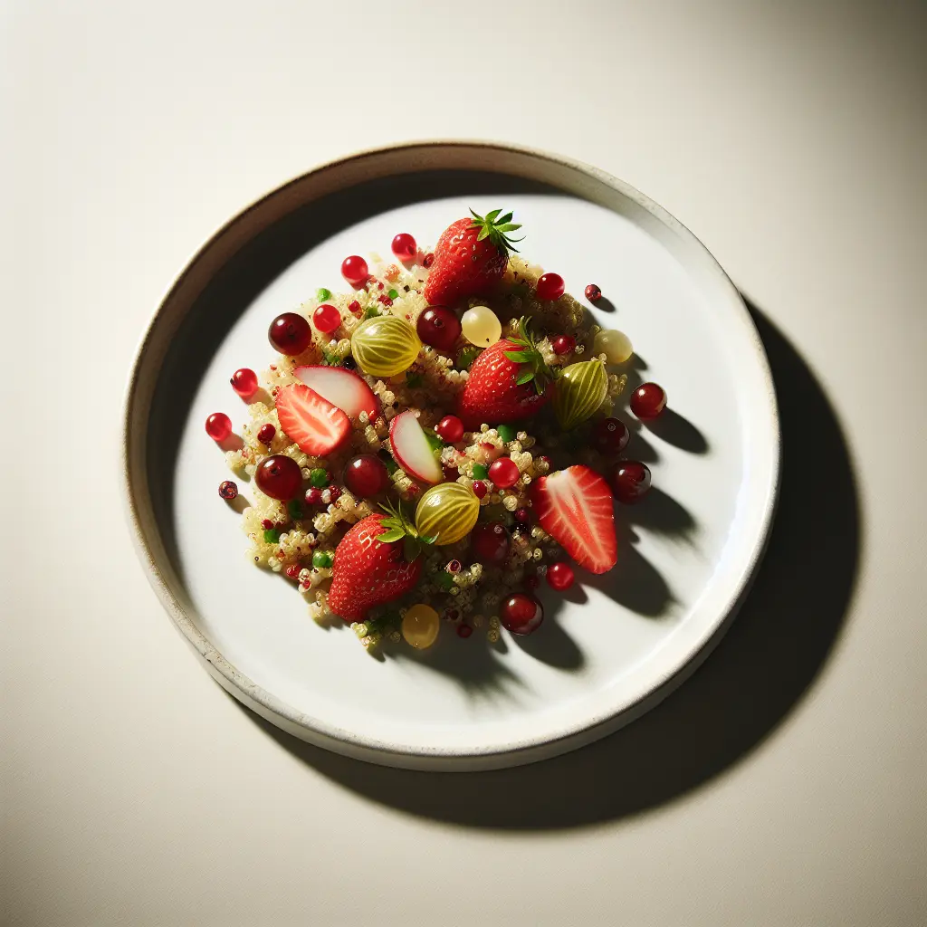 Quinoa Salad with Wild Strawberries and Gooseberries