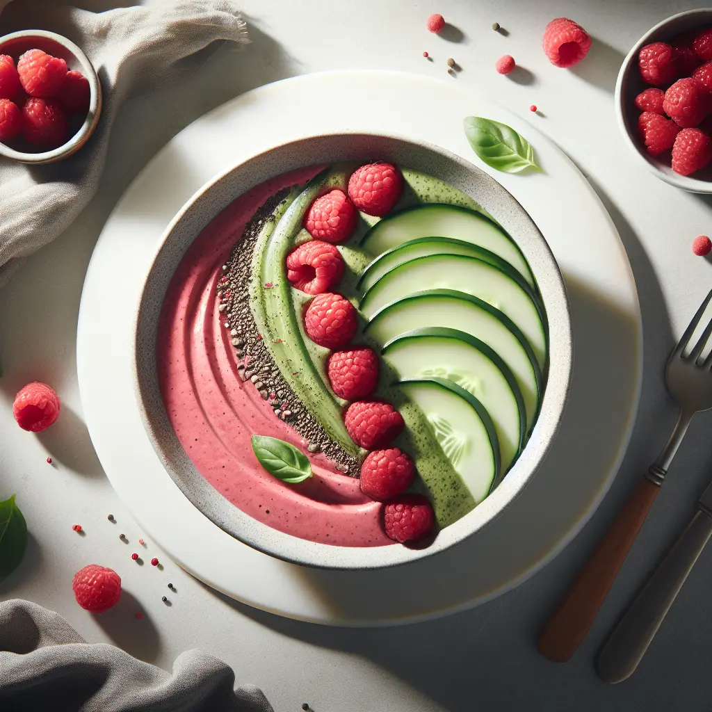 Raspberry and Cucumber Smoothie Bowl