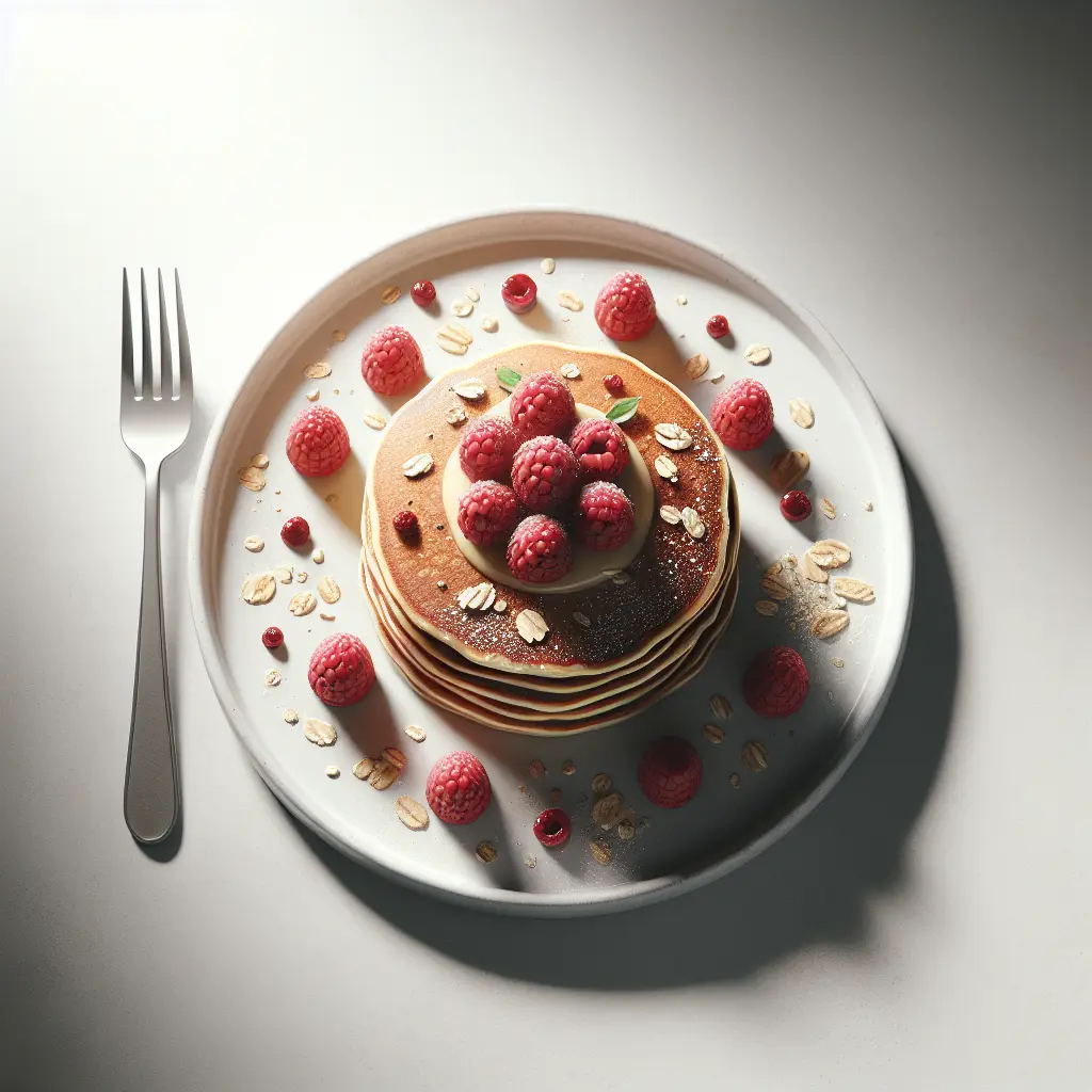 Raspberry and Oatmeal Breakfast Pancakes
