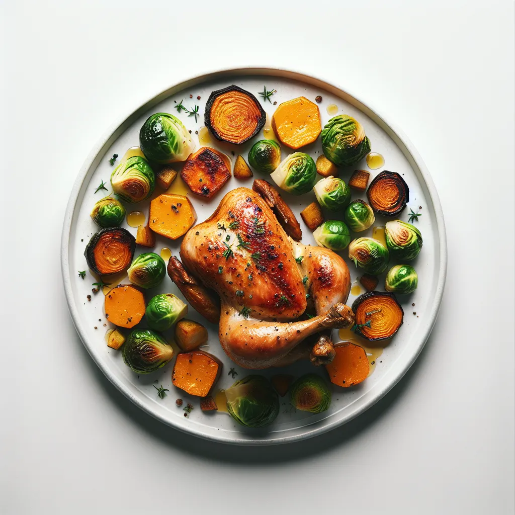 Roasted Chicken with Butternut Squash and Brussels Sprouts