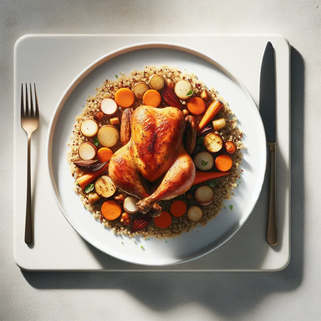 Roasted Chicken with Root Vegetables and Quinoa