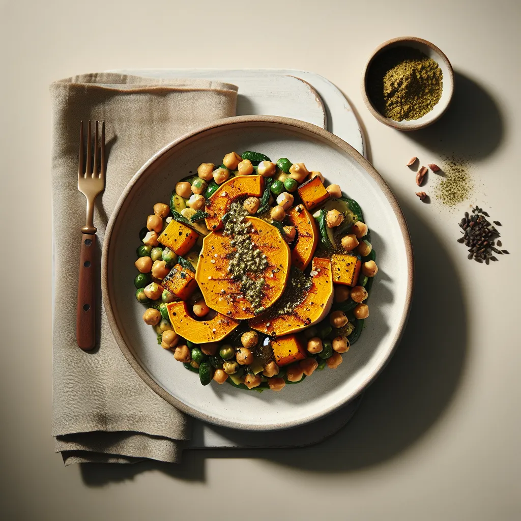 Roasted Pumpkin and Chickpea Salad with Tahini Dressing