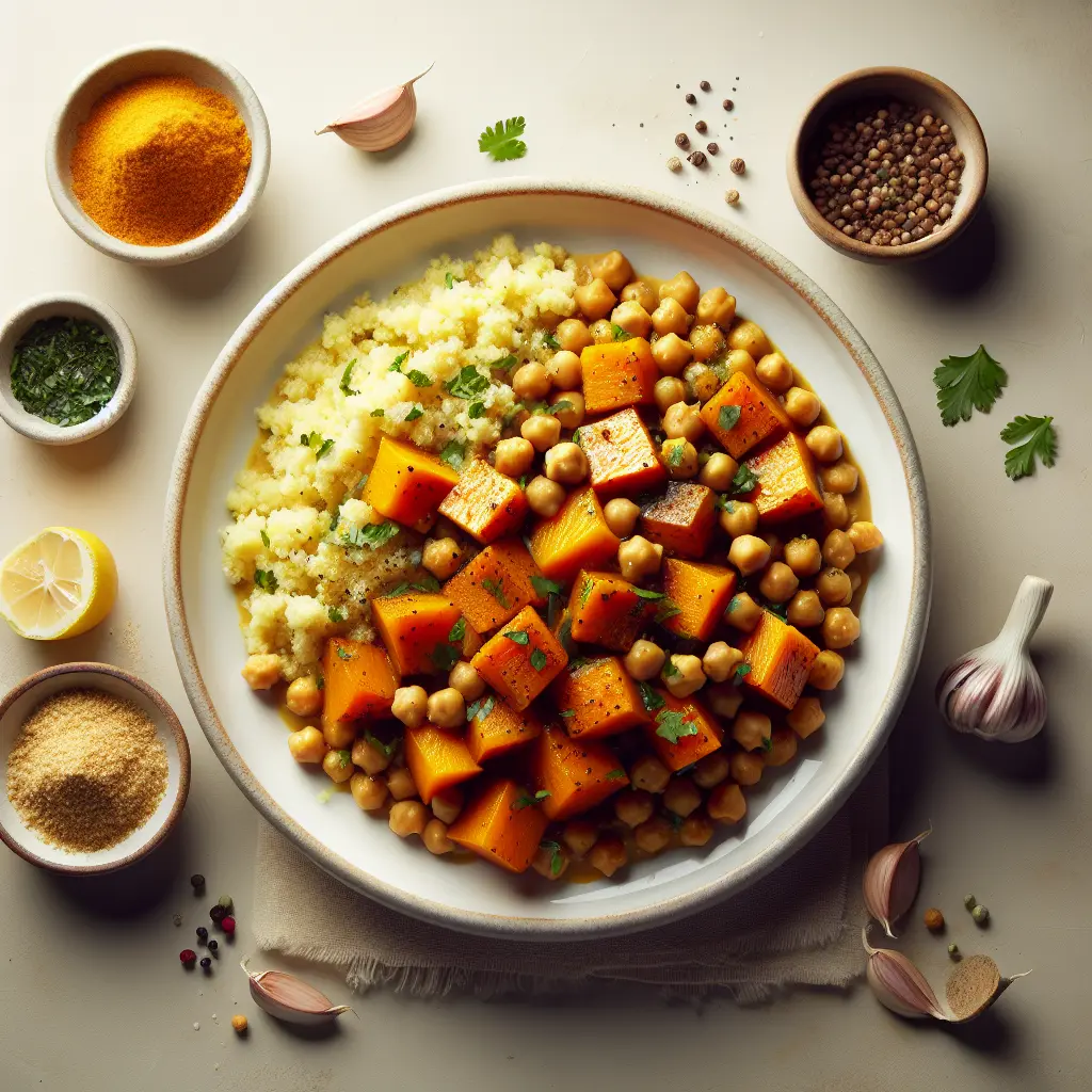 Roasted Pumpkin and Chickpea Stew with Herb Couscous